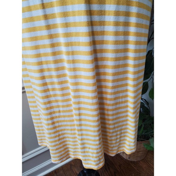 Time And Tru Yellow White Striped Round Neck Sleeveless Knee Length Dress XL - Picture 4 of 13